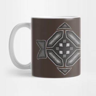 Abstract Black and White Geometric Distressed Design Mug